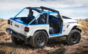 The exterior of the Jeep® Magneto BEV concept features a Bright