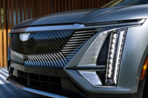 The distinctive black crystal grille is one of the LYRIQ’s mos