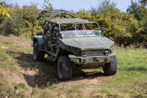 The 5,000-pound GM Defense Infantry Squad Vehicle was uniquely e