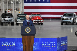 President Biden Visits  Rouge Electric Vehicle Center